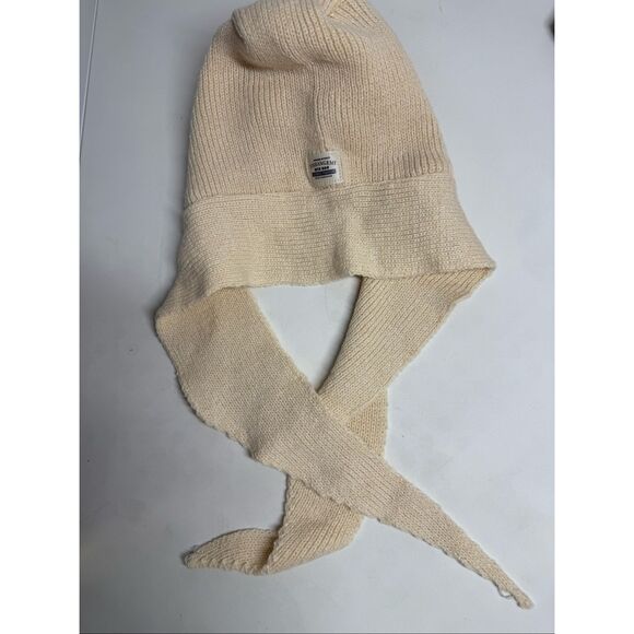 Knitted Winter Balaclava Thickened One-Piece Scarf Cap Hooded Y2K One Size Cream - Picture 4 of 5